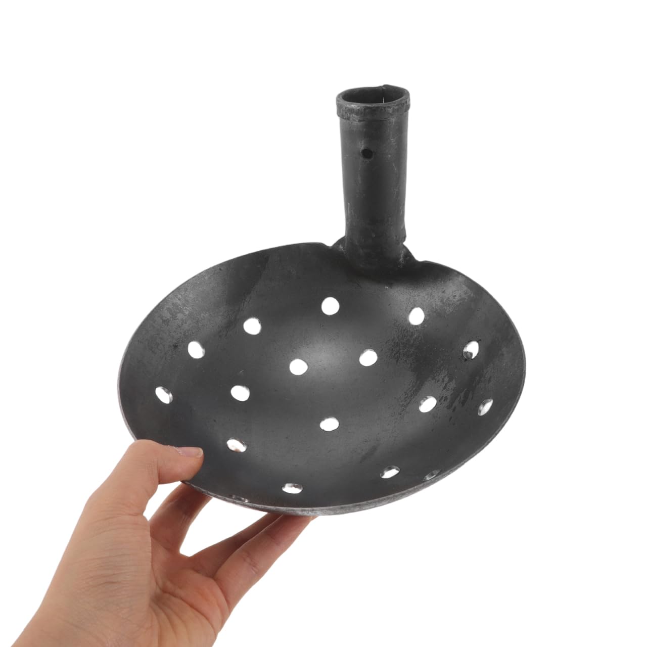 DOITOOL Pelle de jardin en métal de 17 cm avec tamis et trous de 1 cm - Pour le nettoyage des gouttières et des étangs - Tamis pour éliminer la boue et aérer le sol