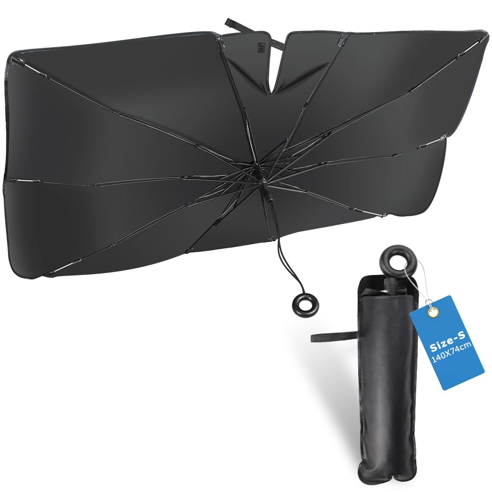 Parasol para Parabrisas de Coche 140 cm x 74 cm, 2024 Nuevo Parasol para Auto Parabrisas- protección UV, Parasoles Cubierta de Parabrisas Parasol Plegable, para la mayoría de los Coches
