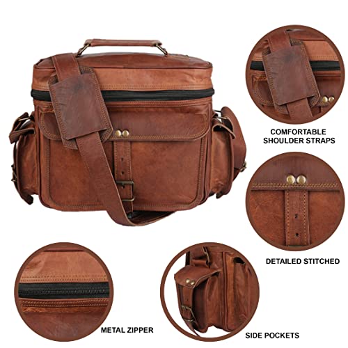 Leather Messenger Bag for Camera