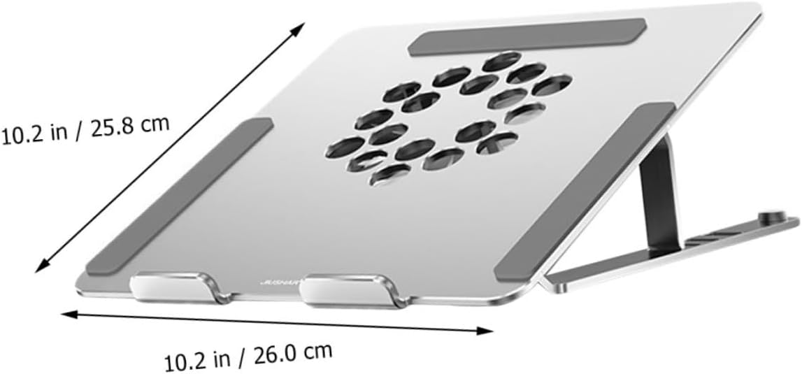Veemoon Aluminum Alloy Adjustable Height Laptop Cooler Stand with LED Fan, Ventilated Cooling Pad Under 17.3 Inch Laptops, Silver Notebook Cooling Support for Gaming and Office Use