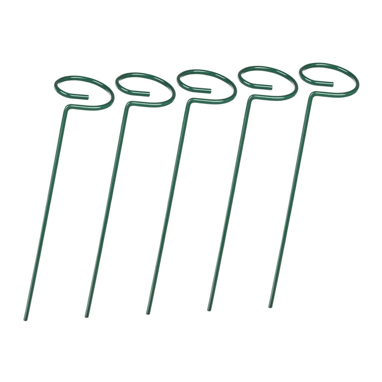 BESTonZON 2 Sätze Schmiedeeisenpflanze -stützrahmen Zimmerpflanzen Gartenpflanzenregale Unterstützung des Blütenstiels Unterstützen Sie Die Blumeneinsätze Blumenstammpfahl Grün 5 Stücke * 2