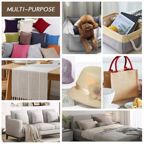 Tissu aspect lin résistant marron clair pour réparer fauteuil usé