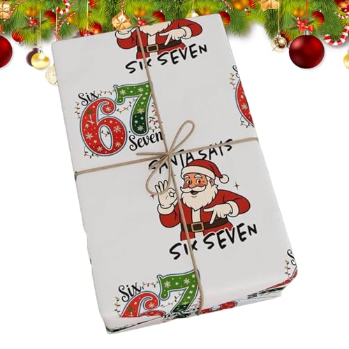 67 Wrapping Paper, 67 Meme Funny Wrapping Paper, 6 7 Novelty Christmas Six Seven Meme Gift Wrap Papers Roll For Birthday Thanksgiving Holiday New Year Party Family Friends Kids Boys
