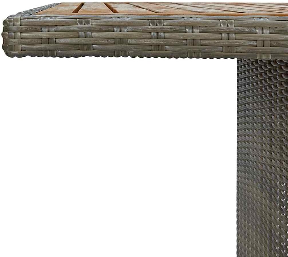 Garden Coffee Table Brown Solid Acacia Wood with Powder-Coated Steel Frame 79 in Long 39 in Wide Patio Furniture for Outdoor Side Table use Perfect for Patio Chairs and Outdoor Gatherings