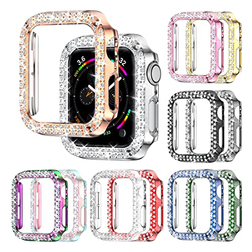 Rc-Z Apple Watch Series 9/8/7 45mm Bumper Bling Case, 12-Pack Women Glitter Diamond Rhinestone Protector Frame for iPhone Watch iWatch Accessories by Rc-Z - Used condition - US$18.48