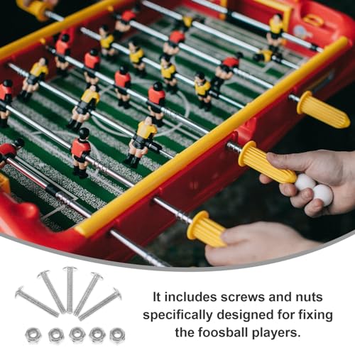 Kisangel Foosball Table Screws and Nuts 12Pcs Fastener Tool for Foosball Player Stability Replacement Parts Durable Galvanized Steel Accessories