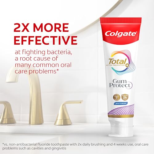Colgate Total Active Prevention Gum Protect Whitening Toothpaste, Whitening Gum Toothpaste for Inflammation, Redness, Bleeding, Irritation, and Sensitivity, SLS Free, 3 Pack, 3.0 oz - Image 5