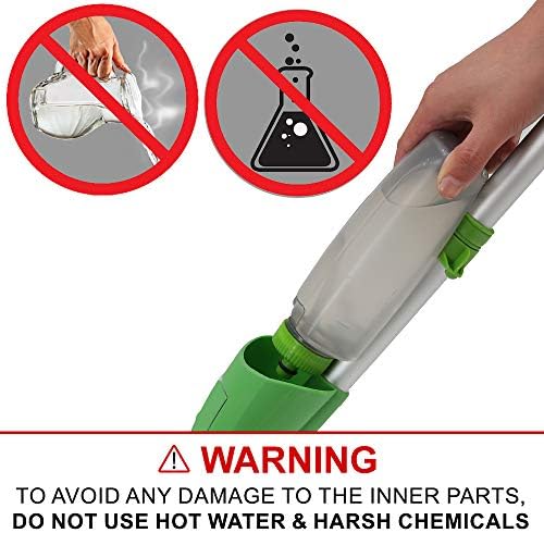 ANSIO Spray Mop Microfibre Floor Mop with Spray, Reusable Microfiber Pad (Machine Washable) and Refillable Bottle. Suitable for Wood, Vinyl, Marble, Tiles and Laminate Floor Cleaning - Green