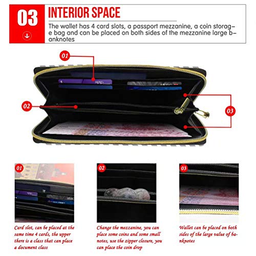 For U Designs Chickens And Floral Print Pu Leather Zip Around Long Wallet For Women Large Purse Coin Card Holder #TOP4