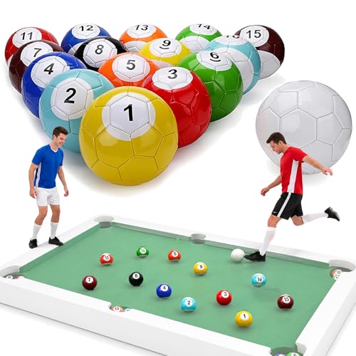 Ensemble de jeux de table de jardin : billard football 16 pièces en cuir pour cadeau idéal