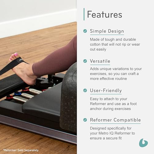 Image of Balanced Body Metro IQ Reformer Foot Strap, Cotton Pilates Machine Attachment, Shoe or Foot Holder, Extra Long, 30.5 Inches
