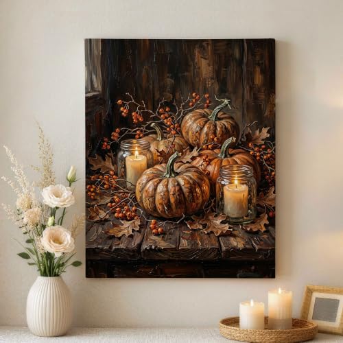 Lienzo decorativo rústico de otoño de 40x50 cm para colgar en el dormitorio