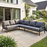BRAST Gartenlounge-Set Aluminium Adria | viele Varianten & Module | bis zu 5 Personen | Sofa Sessel Tisch | korrosionsfrei wetterfest | Loungemöbel Essgruppe Gartenmöbel | Ecksofa-Lounge