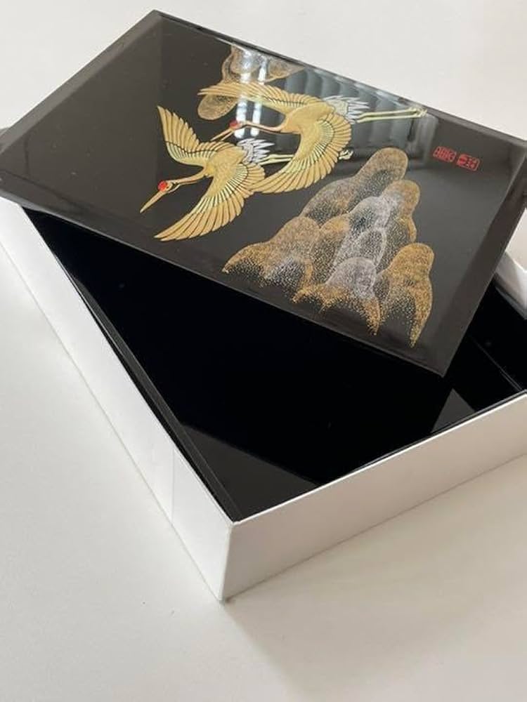 輪島漆器 ✰ 鶴重箱 輪島塗 波に光琳鶴 三段重箱 輪島塗重箱 お正月 お節 正月料理