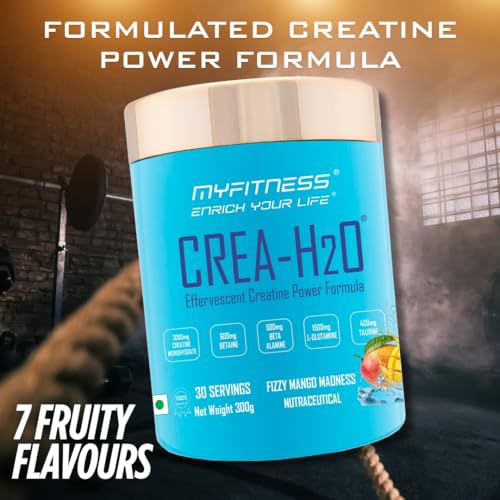 Image of Myfitness Creatine Powder Effervescent Pre Workout Power Formula | 300g | Creatine Monohydrate Powder With Betaine | Beta Alanine | L-Glutamine | Taurine | Electrolyte Blend (Fizzy Grapefruit)