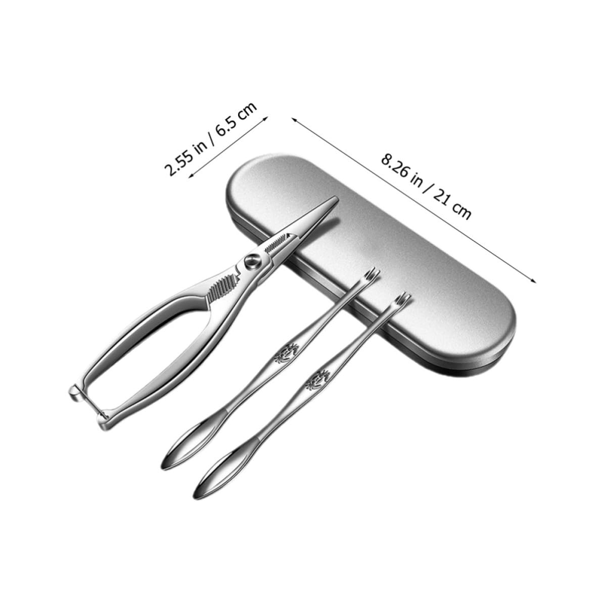 Kit Acciaio Inossidabile 1 Set per Granchio e Capesante con Forchettone e Pinze, Utensili Riutilizzabili Ideali per Cucina Domestica