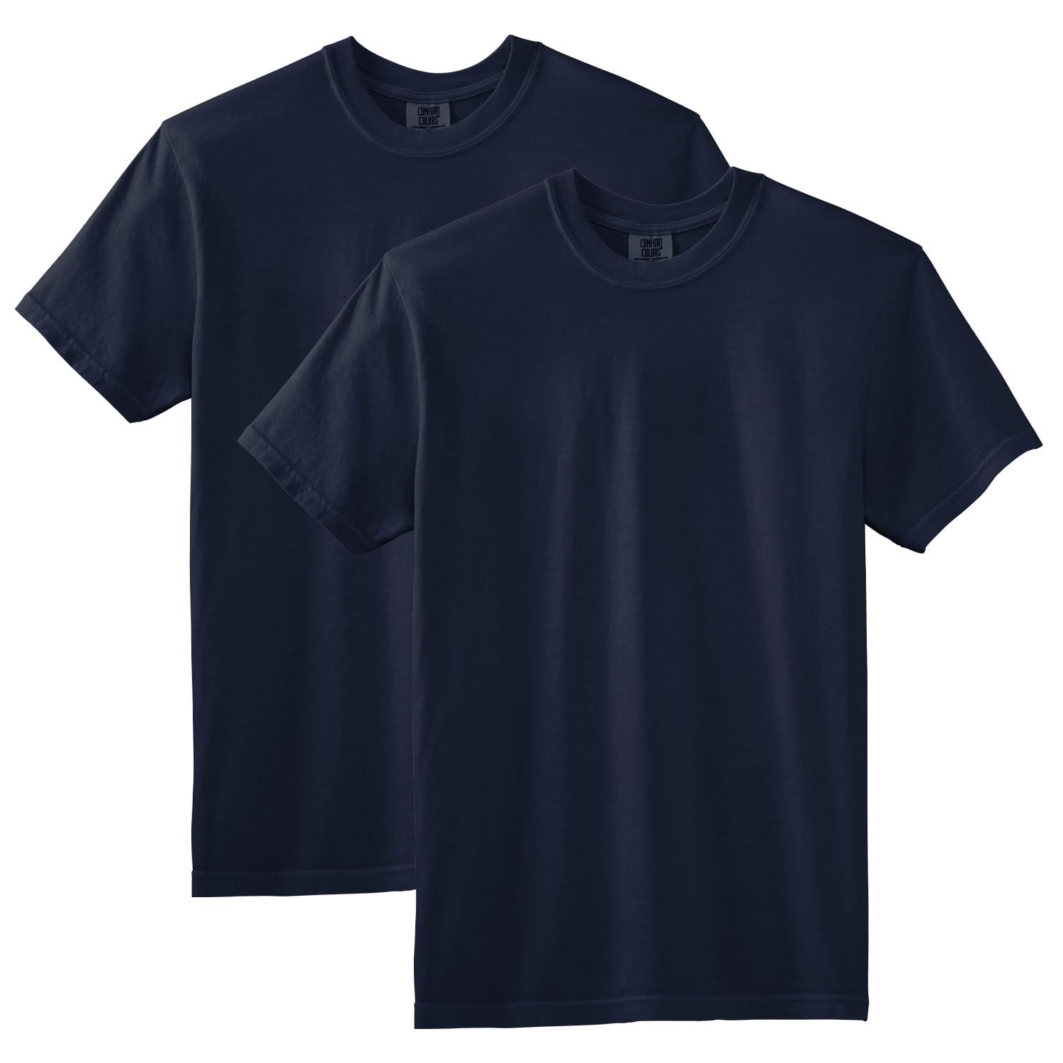 Comfort Colors Men's Heavyweight Short Sleeve Tee, Style G1717/G1745 T-Shirt, True Navy (2-Pack), XL (Pack of 2)