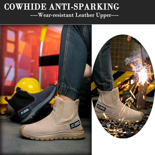 Nutropa Welding Work Boots for Men Composite Toe Safety Boots Non Slip Steel Toe Work Shoes Lightweight Construction Welder Boots2