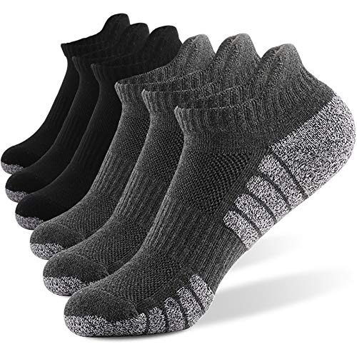6 Pairs Reinforced Towel Bottom Running Socks, Boat Socks, Anti Slip and Sweat Absorbing