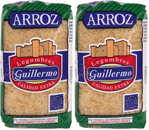 Guillermo | Arroz vaporizado - Paquete 1 kg. | Más nutrientes que el arroz blanco | Fácil de digerir | Preparación más sencilla (Paquete de 2)