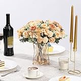 HNVNER 4 Bunches Fake Rose Peonies Artificial Flowers, Faux Peony Artificial Hydrangea Flowers Bouquet, for Wedding Home Table Decorations Gift (Champagne) - Image 5