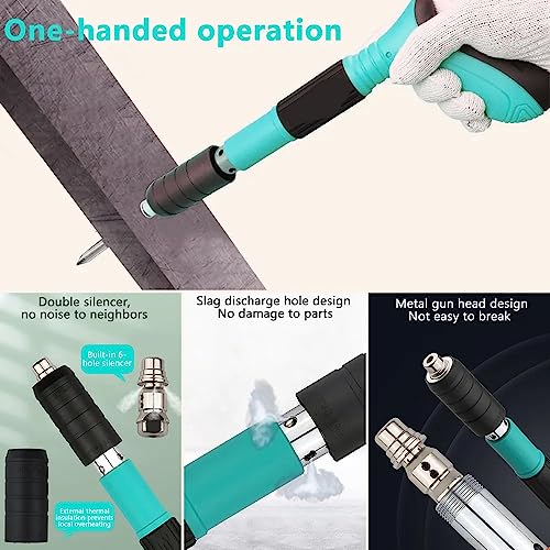 Image of Nail Wall Fastening Tool for Cement Wall - Manual Steel Nails Gun, Portable Concrete Nail Gun with 10 Nails - Lightweight and Efficient Household Woodworking Tool inch