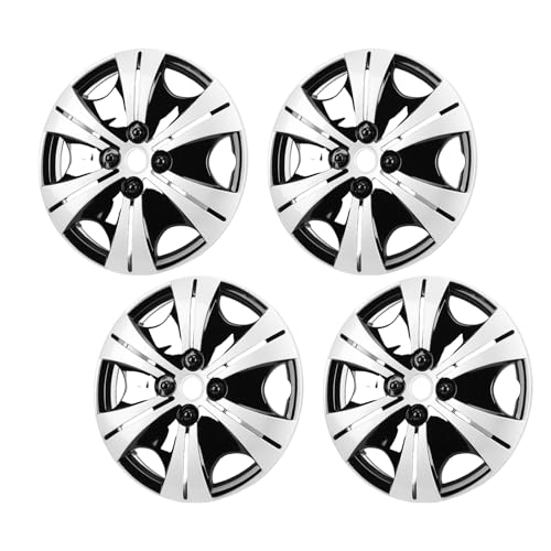 Tbest 4 Tapacubos de 15 Pulgadas para Ruedas de Ajuste Universal, Diseño de Plástico ABS para Coches, Camiones, SUV, Ruedas de Acero R15 de Repuesto 500 Seat 208