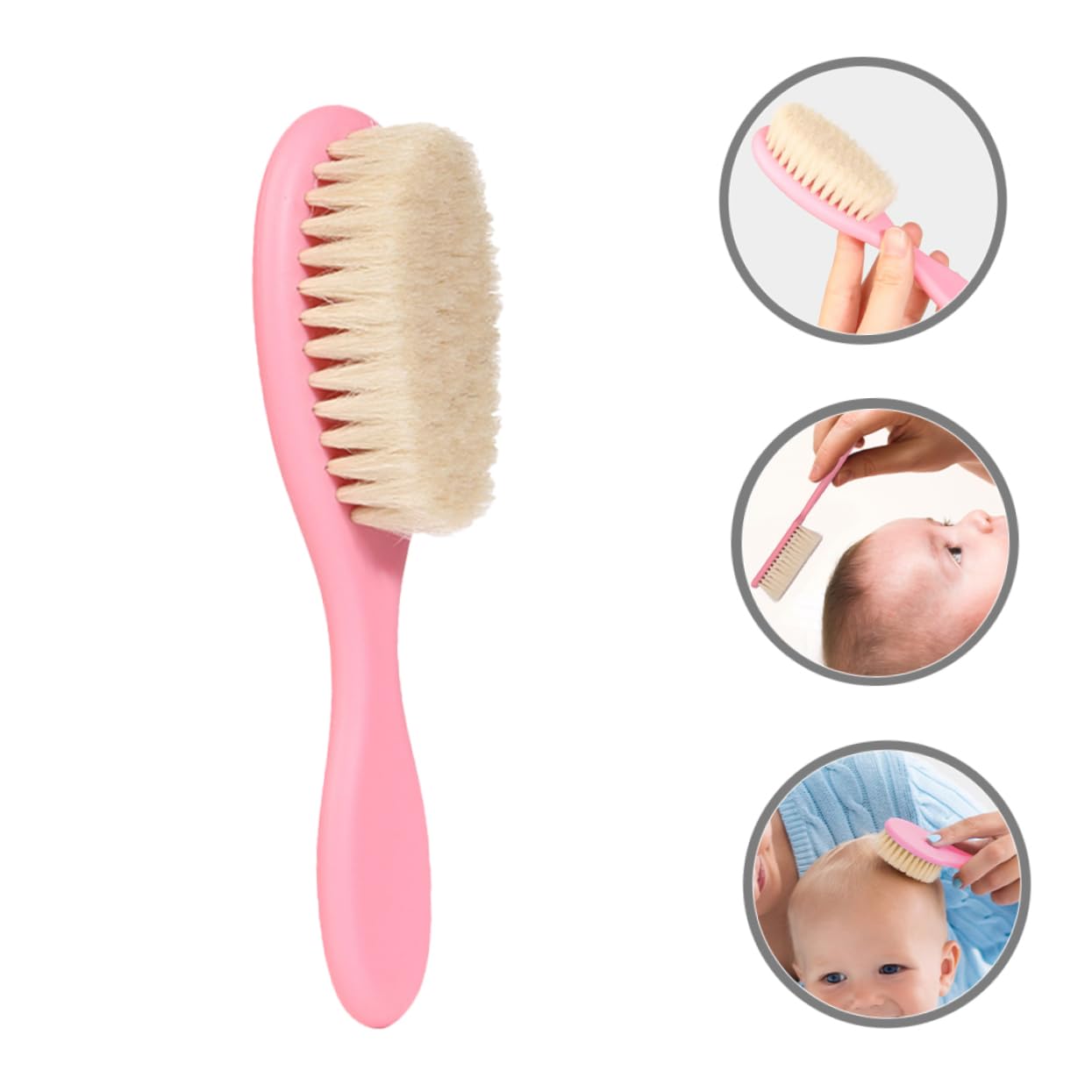 WOONEKY Newborn Hair Brush Bath Brush for Baby Portable Bathing Scrubber for Baby Gentle