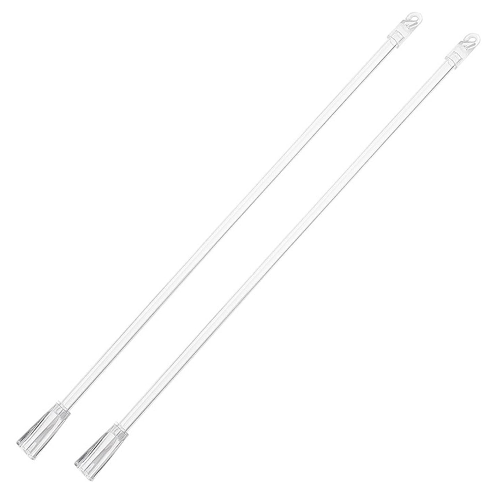 CAKEEYUM Blind Wand, 2PCS 15 Inch Clear Blind Wand Replacement, Vertical Stick with Hook and Grip, Curtain Pull for Vertical & Wood & Cordless Blinds Replaceme