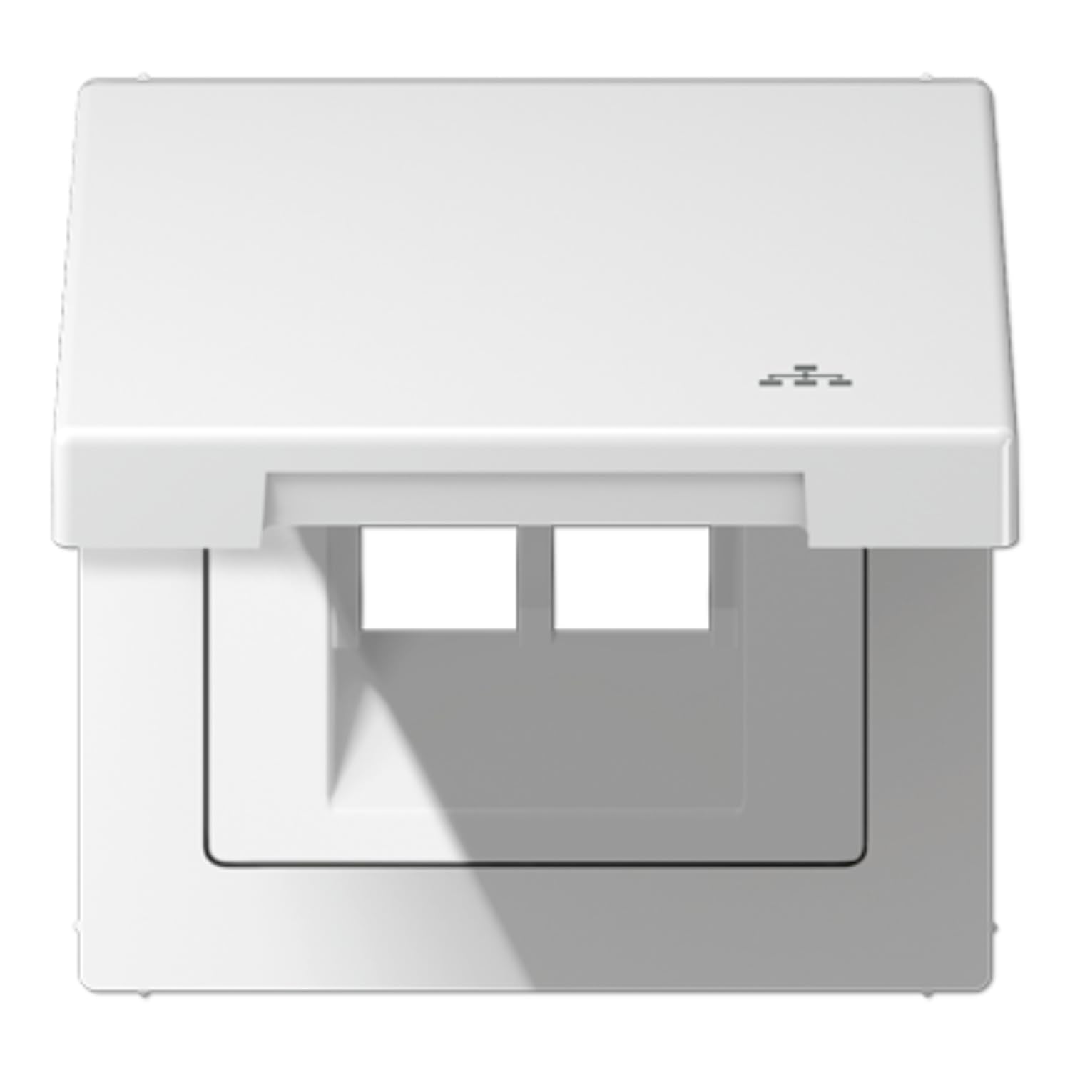 Couvercle rabattable avec symbole LAN blanc alpin JUNG LS990 protection