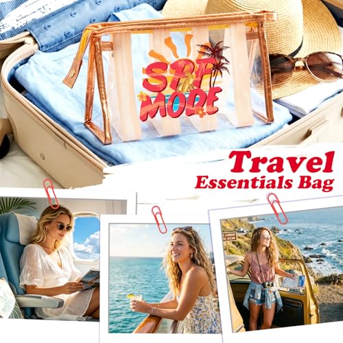 Image of COSHAYSOO Sunscreen Bag Clear Makeup Toiletry Pouch Beach Vacation Essentials for Women Teen Girls Trip Gifts Summer Pool Travel Must Have Accessories Waterproof Stuff