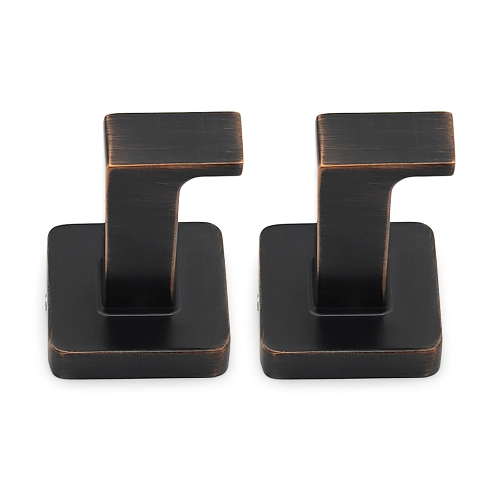 Pack of 2 Square Bronze Bathroom Hooks Anti Rotation Design Wall Mounted Robe Hanger for Spa Hotel Storage Bronze Utility Wall Hooks