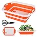 Gintan Tagliere da Cucina Multifunzione Tagliere Pieghevole con Colino e Multifunzione Forbici,3 in 1 Tagliere Lavello Pieghevole Cestello di Scarico per Cucina all'aperto,Viaggi,Campeggio (arancione)