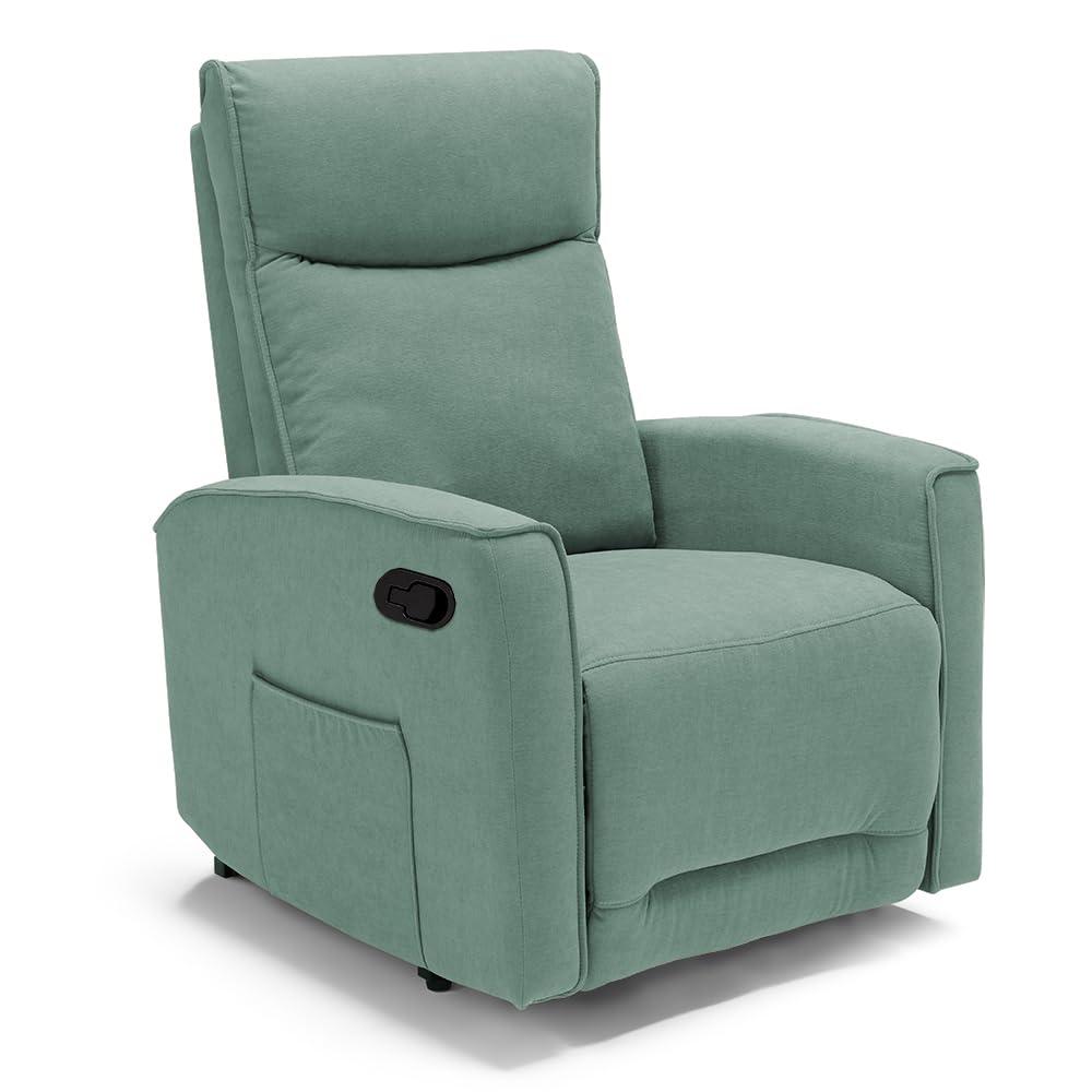 REDÒKASA Poltrona relax manuale Londra, reclinabile manualmente, 3 diverse posizioni, design moderno, seduta ergonomica, tessuto idrorepellente (Salvia)