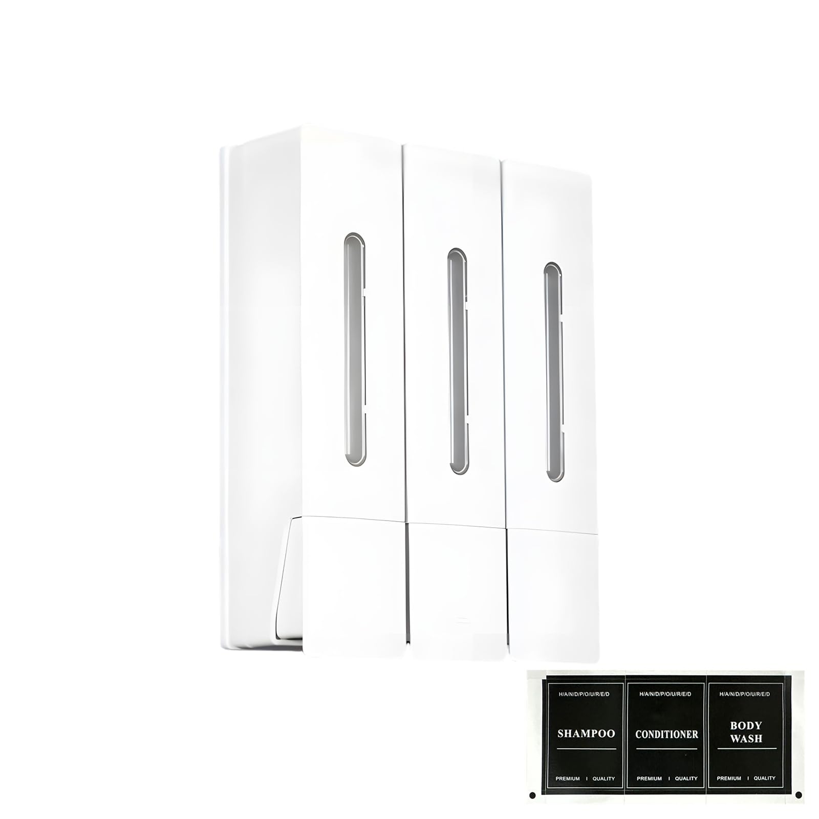 Easy to Install Wall Mounted Shampoo and Conditioner Dispenser with 1200ml Capacity, ABS Plastic with Gentle Release for Bathroom Shower Easy to Wall