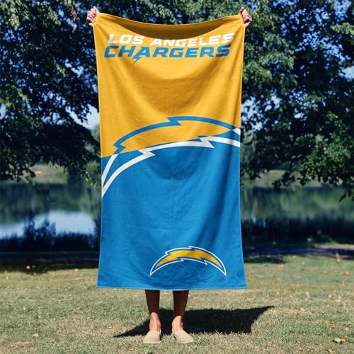 Image of Northwest NFL Los Angeles Chargers Microfiber Beach Towel, 30 x 60 Inches - Quick Dry, Sand Resistant, Lightweight, Highly Absorbent, Incisor Design