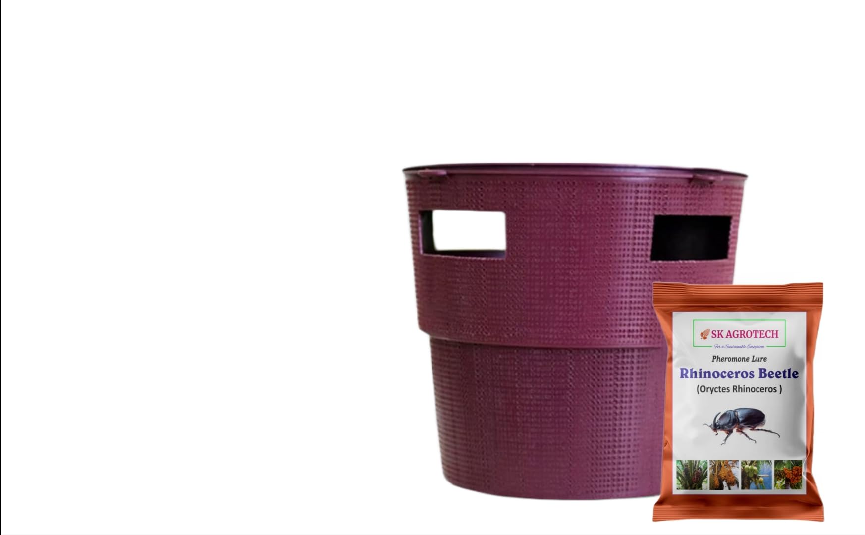 SK AGROTECH Rhinoceros Beetle Pheromone Lure Trap Set, Purple