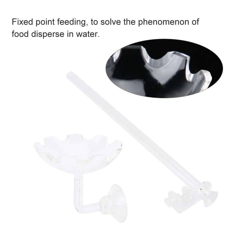Acrylic Fish Tank Shrimp Feeder Tube with Holder Clip Feeding Bowl Set Aquarium Accessory Professional Accessories for Use (35cm)