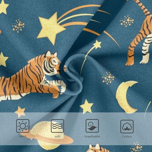 Wusikd Tigers Night Sky Stars Girls' Underwear Cotton Comets Planets Girls Briefs Soft Toddler Underwear 5T3