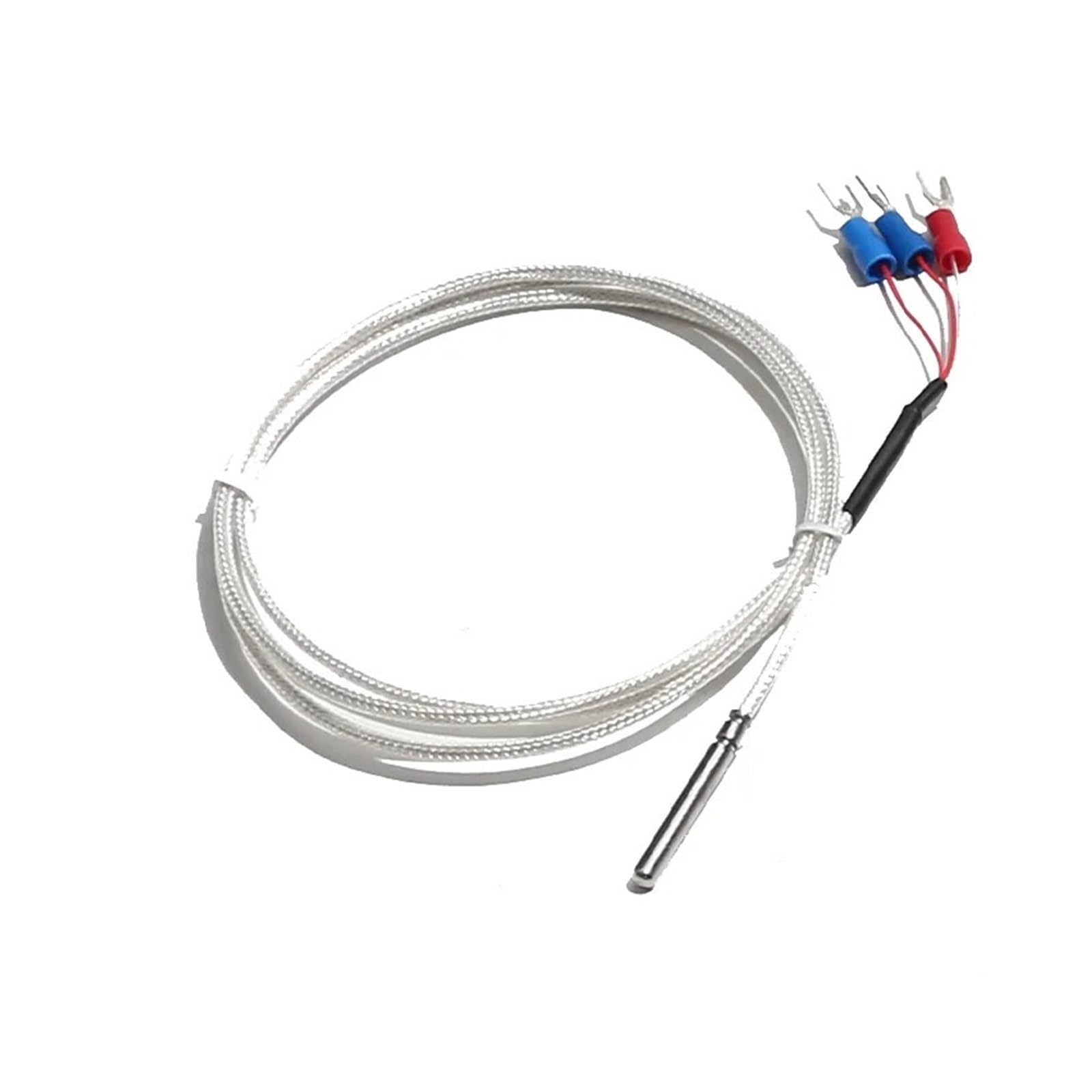 Termopar tipo K, Termistor de sonda medición temperatura PT100 termopar 4x30MM con conector 3 terminales Cable PTFE 1/2/3/4/5M(4m Cable Length,A Level 0.1mm)