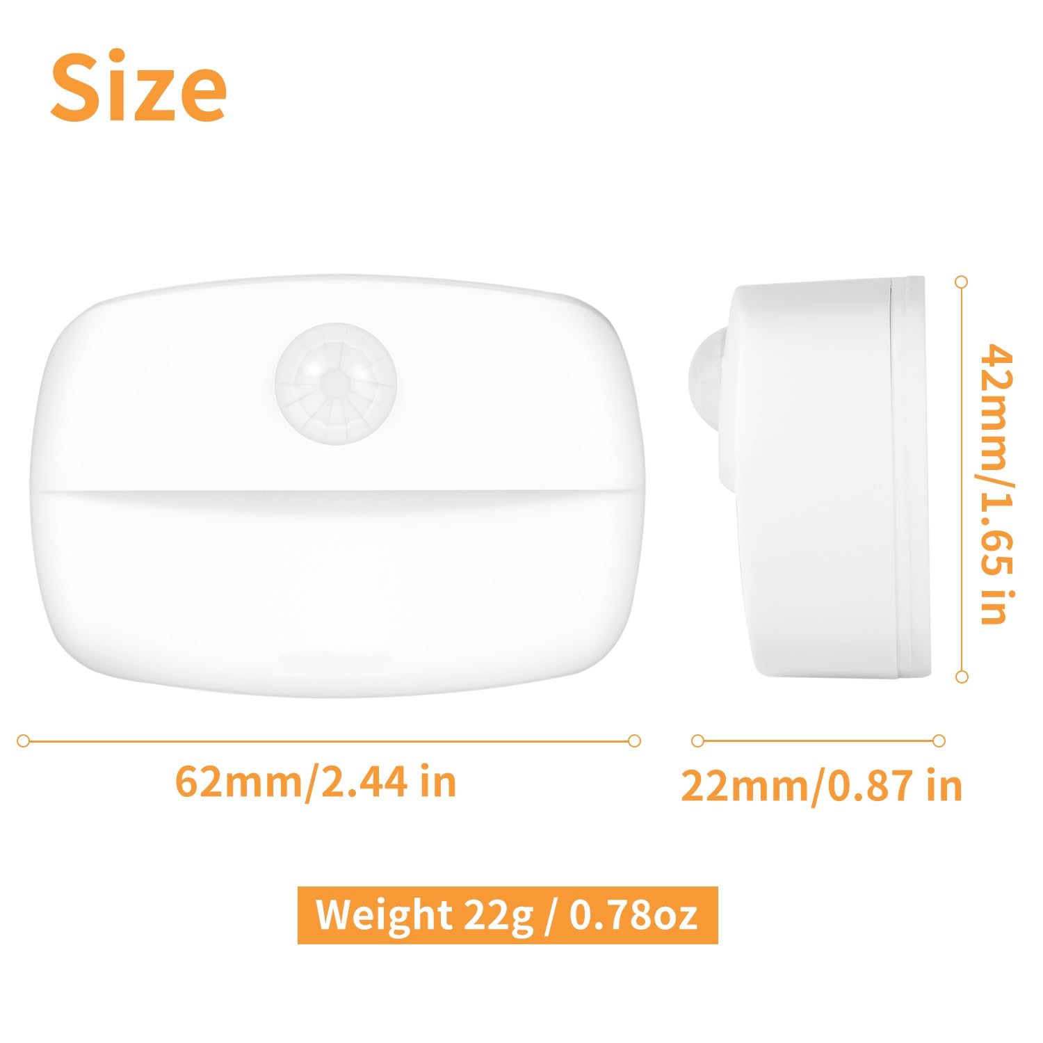 ZISUYU Motion Sensor Light Indoor Led Night Light Stick on Nightlight Battery Operated Lights for Hallway Stair Bathroom — view 6