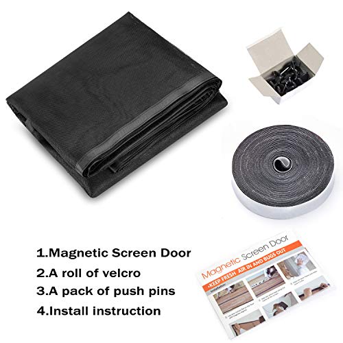 JOYPEA Magnetic Screen Door with Durable Fiberglass Mesh Curtain and Full Frame Hook & Loop - Fits Doors up to 34"x82" - Thumbnail 5