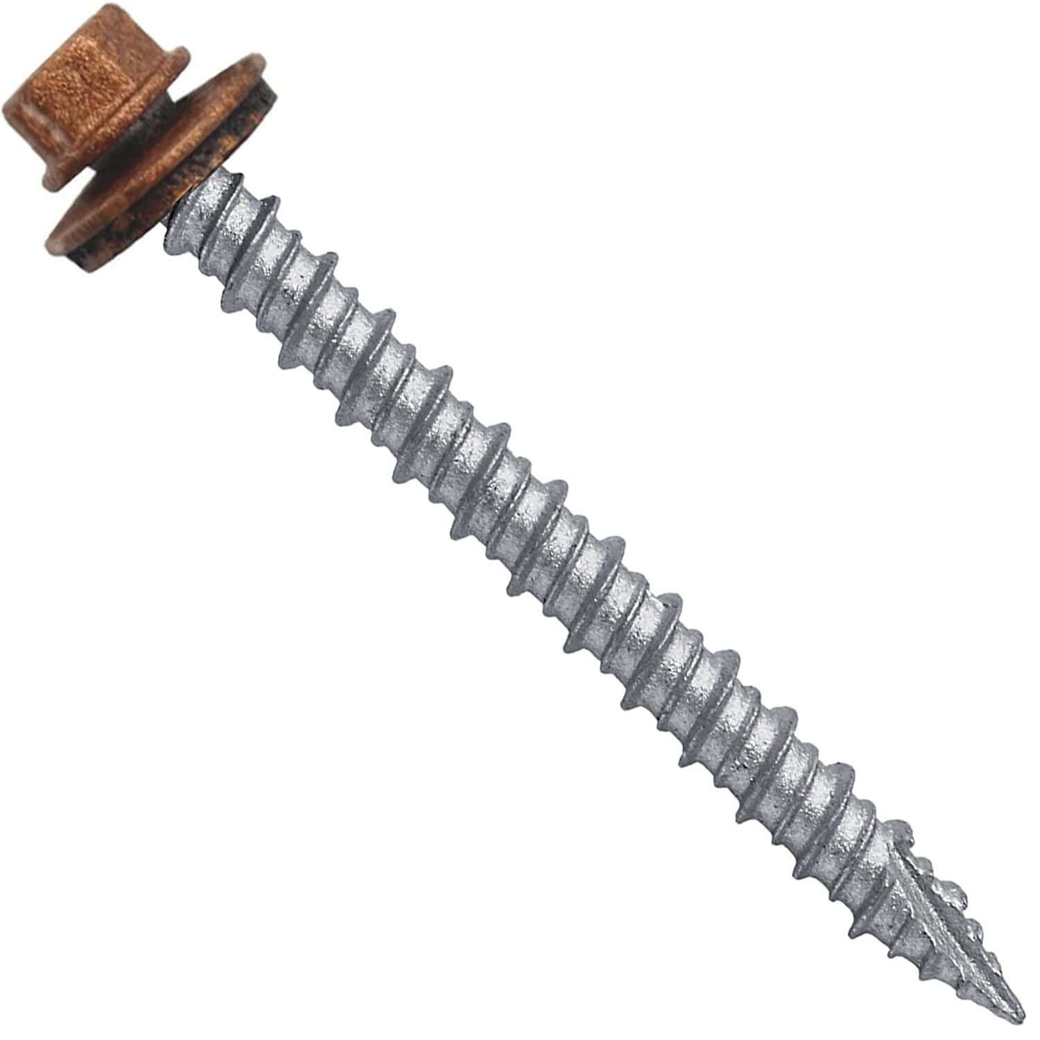 Metal ROOFING SCREWS: (250) 10 x 2" Copper Hex Head Sheet Metal Roof Screw. Self starting metal to wood siding screws. EPDM washer. Colored head