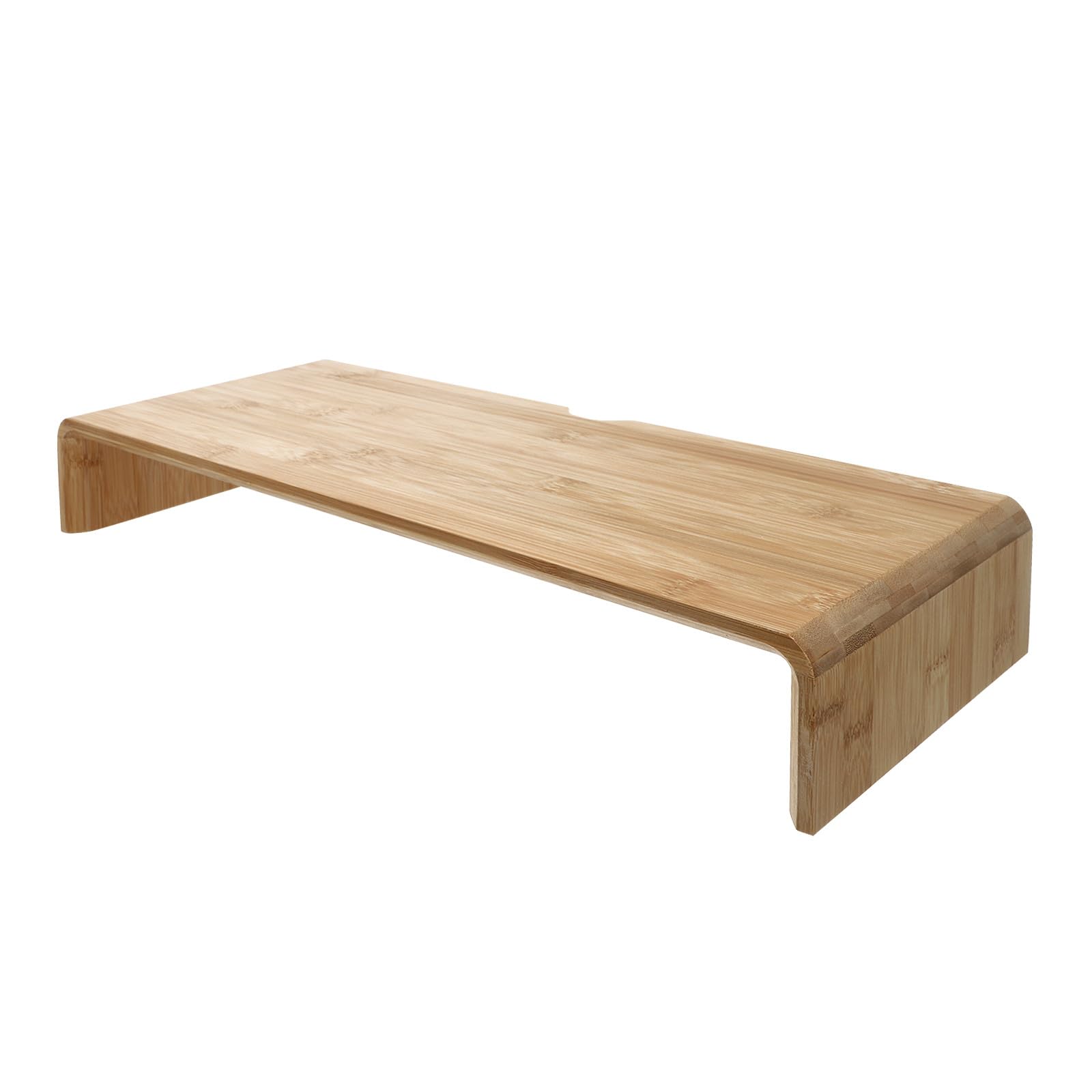 Generico Supporto per Monitor in bambù per Ufficio e Casa, Alza Schermo Semplice e Pratico Funzione di Risparmio Spazio e Design Elegante