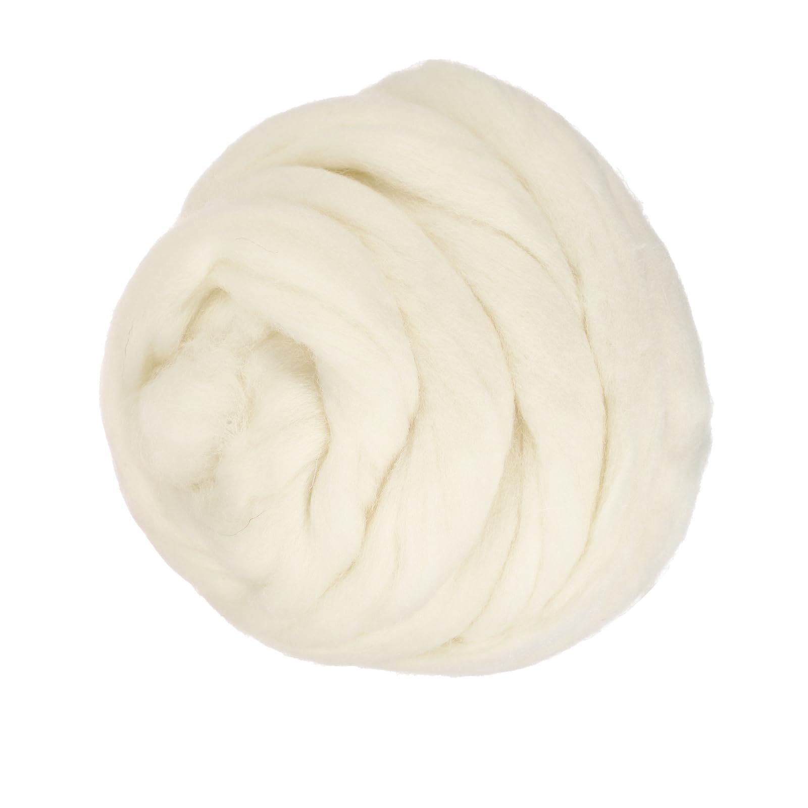 PATIKIL Wool Roving Yarn, 150G/5.3OZ Soft Felting Wool Pure Chunky Roving Yarn Bulk for Needle Felting Knitting Blanket Spinning Weaving DIY Craft, Cream White