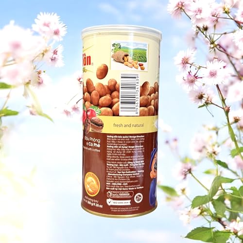 Image of Combo - Peanuts With Coconut and Peanuts with Coffee - Dau Phong Vi Cot Dua va Dau Phong Vi Ca Phe - 9 Oz per Can with 2 Cans per Order