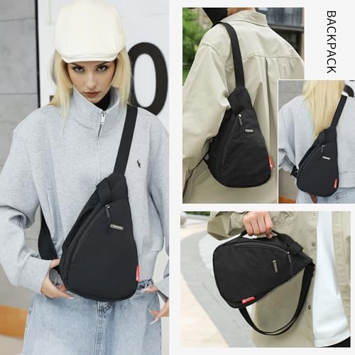 Men'S And Women'S Universal Crossbody Bag, Made Of Nylon, Casual Crossbody Bag, Suitable For Camping And Traveling (black)3