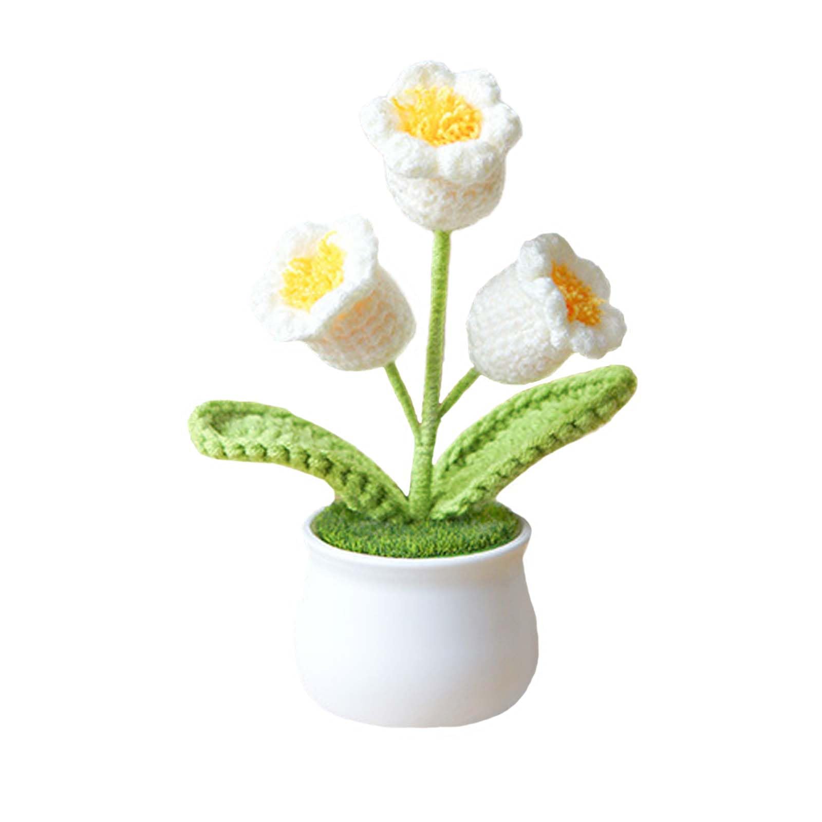 Amazon.com: Eluckya Crochet Flowers Artificial,Small Potted