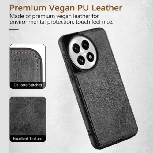 Image of MOBILOVE PU Leather Flexible Shockproof Design Back Case Cover for | OnePlus 13R 5G (Black)