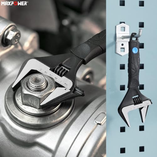 Image of MAXPOWER 6-inch Wide Jaw Adjustable Wrench, 1.4 inch Jaw Opening, Stubby Handle